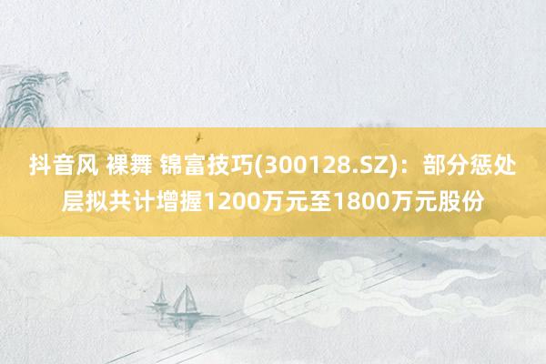 抖音风 裸舞 锦富技巧(300128.SZ)：部分惩处层拟共计增握1200万元至1800万元股份