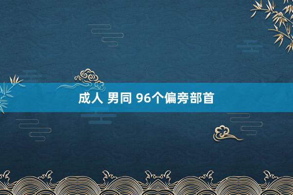 成人 男同 96个偏旁部首